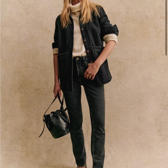 Sezane Will Jacket Washed Black Size Medium NWT - Picture 3 of 8